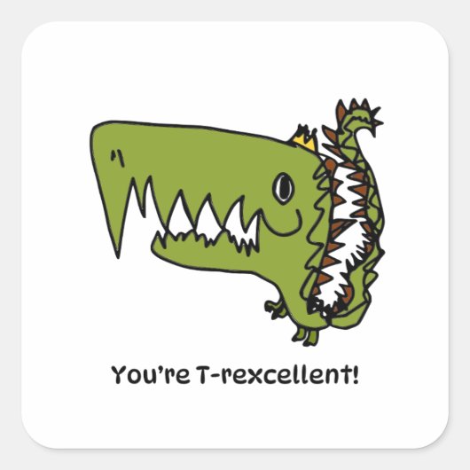 Carré Encouragement Sticker for Kids - T-rex (Devant)