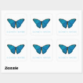 CARRÉ ENVELOPE SEAL STICKER : BLEU BUTTERFLY (Feuille)