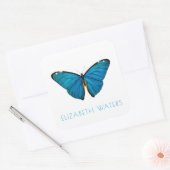 CARRÉ ENVELOPE SEAL STICKER : BLEU BUTTERFLY (Enveloppe)