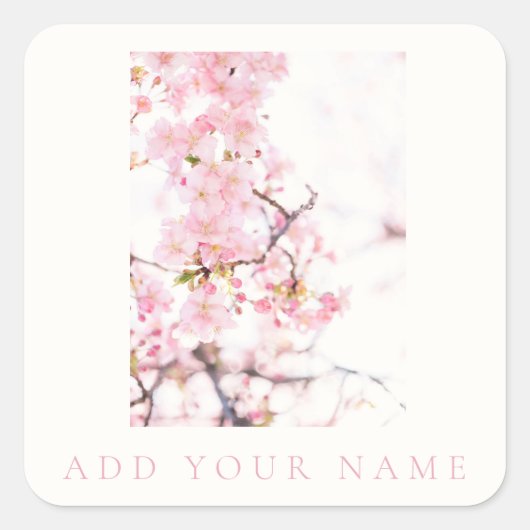 CARRÉ ENVELOPE SEAL STICKER : CHERRY BLOSSOM BRANCHE (Devant)