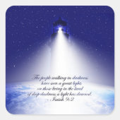 Carré Ésaïe 9:2 Sticker de Noël (Devant)