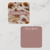 Carré Esthétique | Boho | Floral séché | Carte de visite (Devant / Derrière)