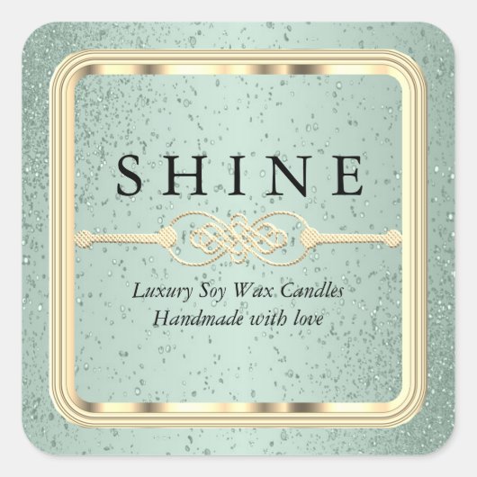 Carré Étiquette Mint Green et Gold (Devant)