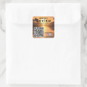 Carré Évaluez-nous : Business Review QR Code Sticker (Sac)