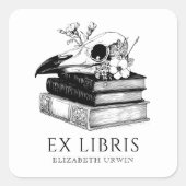 Carré Ex Libris Gothic Custom Bookplate Sticker (Devant)