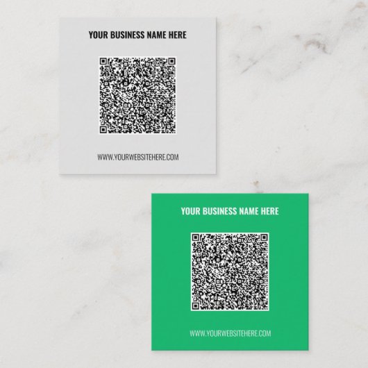 Carré Exemple de Carte de visite de code QR de conceptio (Devant / Derrière)