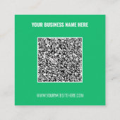 Carré Exemple de Carte de visite de code QR de conceptio (Dos)