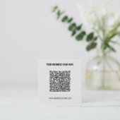 Carré Exemple de Carte de visite de code QR de conceptio (Debout devant)