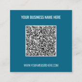 Carré Exemple de code QR et de carte de visite textuelle (Dos)
