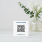 Carré Exemple de code QR et de carte de visite textuelle (Debout devant)