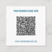 Carré Exemple de code QR et de carte de visite textuelle (Devant)