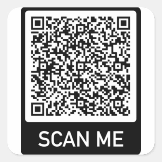 Carré Exemple personnalisé de sticker de code QR (Devant)