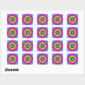 Carré Explosion en Sticker bleu vert et rose (Feuille)