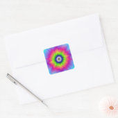 Carré Explosion en Sticker bleu vert et rose (Enveloppe)