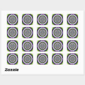 Carré Explosion en violet Sticker vert et bleu (Feuille)