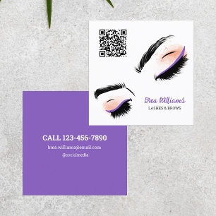 Carré Extension Eyelash Carte de visite de code QR