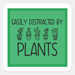 Carré Facilement distrait par Sticker Plante Classic