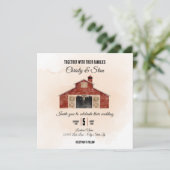 Carré Faire-part de mariage Red Barn (Debout devant)