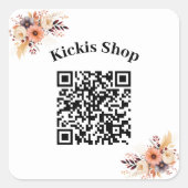 Carré Faites votre propre Sticker de code QR de société (Devant)