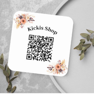 Carré Faites votre propre Sticker de code QR de société
