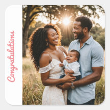 Félicitations petite fille rose photo Sticker