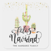 Carré Feliz Navidad | Sticker de Noël espagnol (Devant)