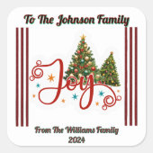 Carré Festive Christmas Sticker With Trees (Devant)