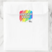 Carré Fierté Foreskin — Sticker — Arc-en-ciel (Sac)