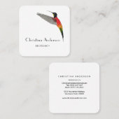 Carré Fiery Topaz Hummingbird Carte de visite (Devant / Derrière)