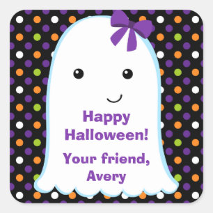 Carré Fille fantôme Sticker pour l'Halloween pour enfa