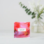 Carré Flèches et éclaboussures carte de visite d'aquarel (Debout devant)