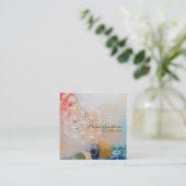 Carré Fleur de vie Mini Carte de visite (Debout devant)