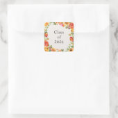 Carré Floral Bloom Frame Class of 2026 Custom Sticker (Sac)