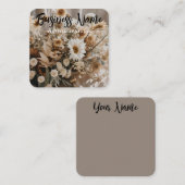 Carré Floral chic | Esthétique | Boho | Carte de visite (Devant / Derrière)