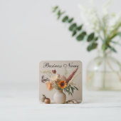 Carré Floral chic | Esthétique | Boho | Carte de visite (Debout devant)