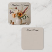 Carré Floral chic | Esthétique | Boho | Carte de visite (Devant / Derrière)