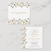 Carré Floral Elegant Carte de visite (Devant / Derrière)