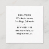 Carré Floral moderne Fuchsia Carte de visite rose (Dos)