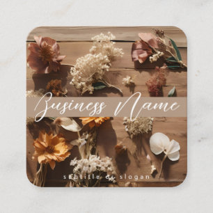 Carré Floral séché Boho Esthétique Carte de visite