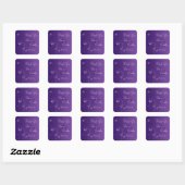 Carré Flore violette et argentée avec Sticker à papillon (Feuille)