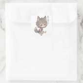 Carré Forest Wolf Child Chibi Sticker  (Sac)