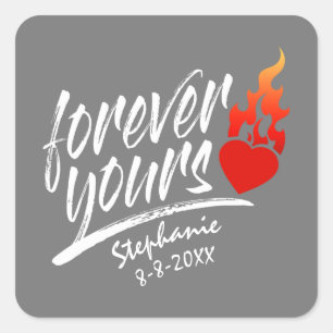 Carré Forever Votre Nom Personnalisé Valentine Sticker