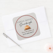 Carré Fresh Baked Sourdough Labels Bakery Sticker (Enveloppe)