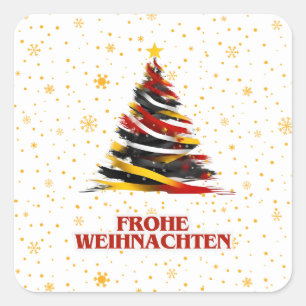CARRÉ FROHE WEIHNACHTEN GERMAN STICKER