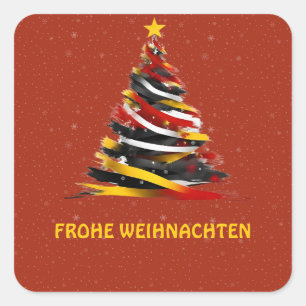 CARRÉ FROHE WEIHNACHTEN GERMAN STICKER
