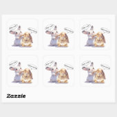 Carré Funny Bunny sticker – Sleep Mode vs Default (Feuille)