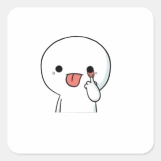Carré Funny Cute Chibi Character Sticker