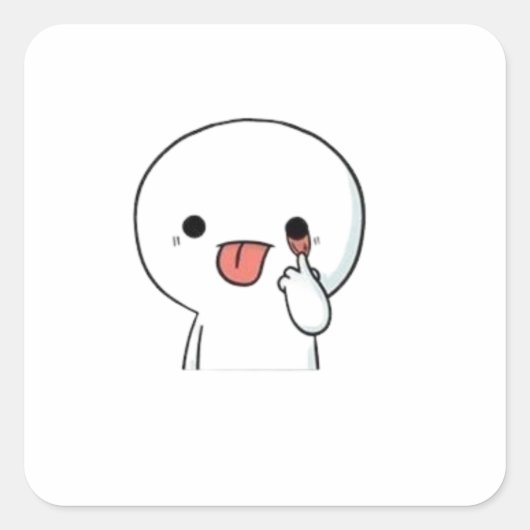Carré Funny Cute Chibi Character Sticker (Devant)