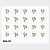 Carré Funny Dancing Panda Sticker | Cute Ballet Cartoon (Feuille)