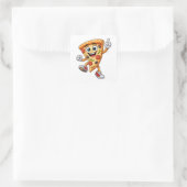 Carré Funny Dancing Pizza Slice Cartoon Sticker (Sac)